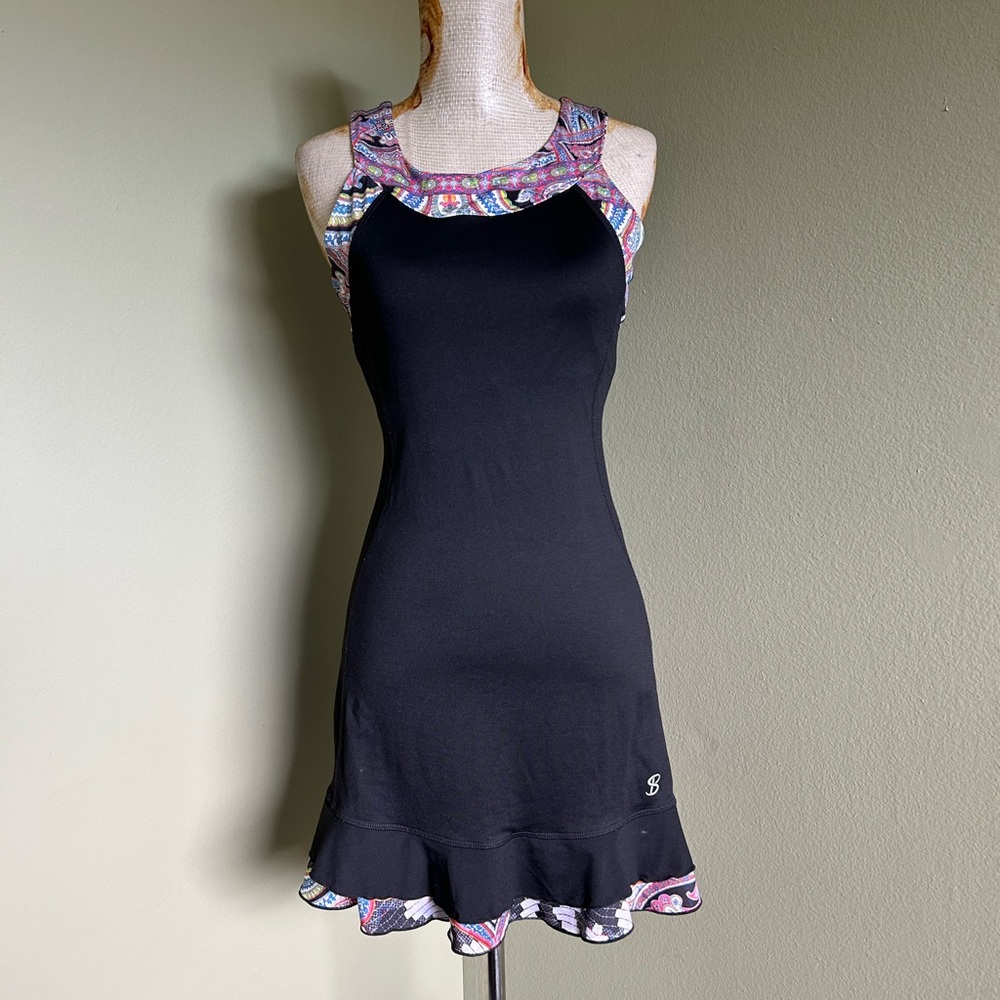 Sofibella Women’s Black Multi Trim Tennis Dress Sz S